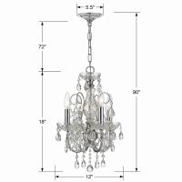 Four Light Mini Chandelier by Crystorama - Imperial Collection, Polished Chrome Finish - 3224-CH-CL-MWP