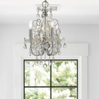 Four Light Mini Chandelier by Crystorama - Imperial Collection, Polished Chrome Finish - 3224-CH-CL-MWP