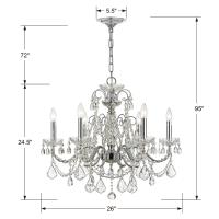 Six Light Chandelier by Crystorama - Imperial Collection, Polished Chrome Finish - 3226-CH-CL-MWP