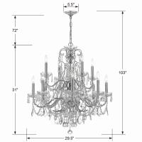 12 Light Chandelier by Crystorama - Imperial Collection, Polished Chrome Finish - 3228-CH-CL-MWP