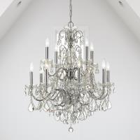 12 Light Chandelier by Crystorama - Imperial Collection, Polished Chrome Finish - 3228-CH-CL-S