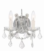 Two Light Wall Sconce by Crystorama - Maria Theresa Collection, Polished Chrome Finish - 4472-CH-CL-S