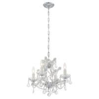 Four Light Mini Chandelier by Crystorama - Maria Theresa Collection, Polished Chrome Finish - 4474-CH-CL-S