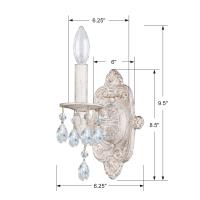 One Light Wall Sconce by Crystorama - Paris Market Collection, Antique White Finish - 5021-AW-CL-SAQ