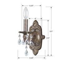 One Light Wall Sconce by Crystorama - Paris Market Collection, Venetian Bronze Finish - 5021-VB-CL-MWP