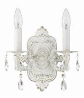 Two Light Wall Sconce by Crystorama - Paris Market Collection, Antique White Finish - 5022-AW-CL-MWP