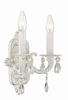 Two Light Wall Sconce by Crystorama - Paris Market Collection, Antique White Finish - 5022-AW-CL-MWP