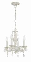 Four Light Mini Chandelier by Crystorama - Paris Market Collection, Antique White Finish - 5024-AW-CL-MWP