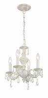 Four Light Mini Chandelier by Crystorama - Paris Market Collection, Antique White Finish - 5024-AW-CL-MWP