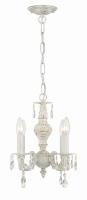 Four Light Mini Chandelier by Crystorama - Paris Market Collection, Antique White Finish - 5024-AW-CL-MWP