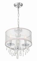 Three Light Mini Chandelier by Crystorama - Hampton Collection, Polished Chrome Finish - 5623-CH