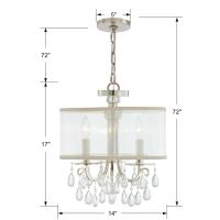 Three Light Mini Chandelier by Crystorama - Hampton Collection, Polished Chrome Finish - 5623-CH
