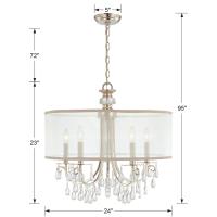 Five Light Chandelier by Crystorama - Hampton Collection, Polished Chrome Finish - 5625-CH