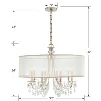 Eight Light Chandelier by Crystorama - Hampton Collection, Polished Chrome Finish - 5628-CH