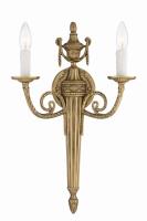 Two Light Wall Sconce by Crystorama - Loxley Collection, Matte Brass Finish - 662-MB