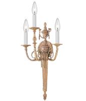 Three Light Wall Sconce by Crystorama - Loxley Collection, Matte Brass Finish - 663-MB