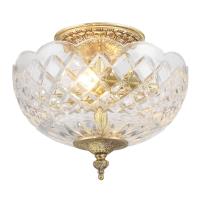 Two Light Semi Flush Mount by Crystorama - Milton Collection, Olde Brass Finish - 67-CT-OB