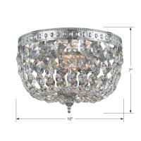 Two Light Flush Mount by Crystorama - Waltham Collection, Polished Chrome Finish - 710-CH-CL-MWP