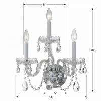 Three Light Wall Sconce by Crystorama - Traditional Crystal Collection, Polished Chrome Finish - 1033-CH-CL-MWP