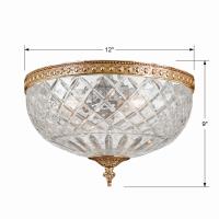 Three Light Flush Mount by Crystorama - Radley Collection, Olde Brass Finish - 117-12-OB