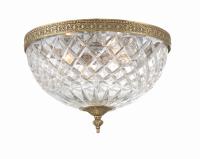 Three Light Flush Mount by Crystorama - Radley Collection, Olde Brass Finish - 117-12-OB