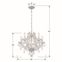 Six Light Mini Chandelier by Crystorama - Maria Theresa Collection, Polished Chrome Finish - 4405-CH-CL-S