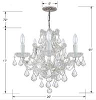 Six Light Mini Chandelier by Crystorama - Maria Theresa Collection, Polished Chrome Finish - 4405-CH-CL-S
