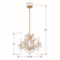 Four Light Mini Chandelier by Crystorama - Maria Theresa Collection, Gold Finish - 4474-GD-CL-MWP