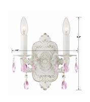 Two Light Wall Sconce by Crystorama - Paris Market Collection, Antique White Finish - 5022-AW-RO-MWP