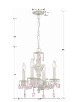 Four Light Mini Chandelier by Crystorama - Paris Market Collection, Antique White Finish - 5024-AW-RO-MWP