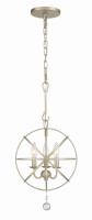 Three Light Mini Chandelier by Crystorama - Solaris Collection, Olde Silver Finish - 9225-OS