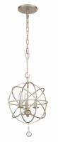 Three Light Mini Chandelier by Crystorama - Solaris Collection, Olde Silver Finish - 9225-OS