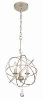 Three Light Mini Chandelier by Crystorama - Solaris Collection, Olde Silver Finish - 9225-OS