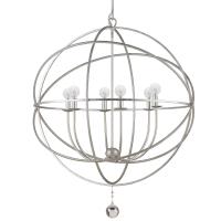 Six Light Chandelier by Crystorama - Solaris Collection, Olde Silver Finish - 9228-OS
