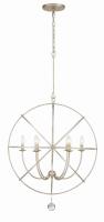 Six Light Chandelier by Crystorama - Solaris Collection, Olde Silver Finish - 9228-OS
