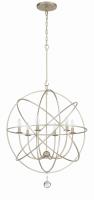 Six Light Chandelier by Crystorama - Solaris Collection, Olde Silver Finish - 9228-OS