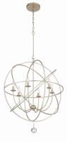 Six Light Chandelier by Crystorama - Solaris Collection, Olde Silver Finish - 9228-OS