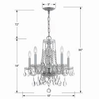 Five Light Mini Chandelier by Crystorama - Traditional Crystal Collection, Polished Chrome Finish - 1061-CH-CL-MWP