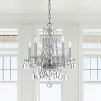 Five Light Mini Chandelier by Crystorama - Traditional Crystal Collection, Polished Chrome Finish - 1061-CH-CL-MWP