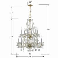 12 Light Chandelier by Crystorama - Traditional Crystal Collection, Polished Brass Finish - 1137-PB-CL-MWP