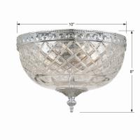Two Light Flush Mount by Crystorama - Radley Collection, Polished Chrome Finish - 117-10-CH