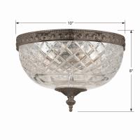 Two Light Flush Mount by Crystorama - Radley Collection, English Bronze Finish - 117-10-EB