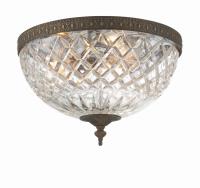 Three Light Flush Mount by Crystorama - Radley Collection, English Bronze Finish - 117-12-EB