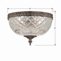 Two Light Flush Mount by Crystorama - Radley Collection, English Bronze Finish - 117-8-EB