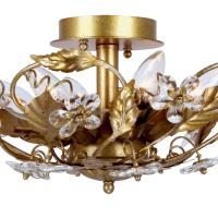 Six Light Semi Flush Mount by Crystorama - Paris Market Collection, Gold Leaf Finish - 5316-GL