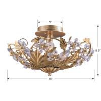 Six Light Semi Flush Mount by Crystorama - Paris Market Collection, Gold Leaf Finish - 5316-GL