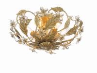 Six Light Semi Flush Mount by Crystorama - Paris Market Collection, Gold Leaf Finish - 5316-GL