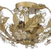 Six Light Semi Flush Mount by Crystorama - Paris Market Collection, Gold Leaf Finish - 5316-GL