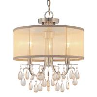 Three Light Mini Chandelier by Crystorama - Hampton Collection, Antique Brass Finish - 5623-AB