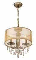 Three Light Mini Chandelier by Crystorama - Hampton Collection, Antique Brass Finish - 5623-AB